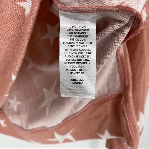 BP Long Sleeve Lounge Top Pink Star Print - Picture 3 of 7